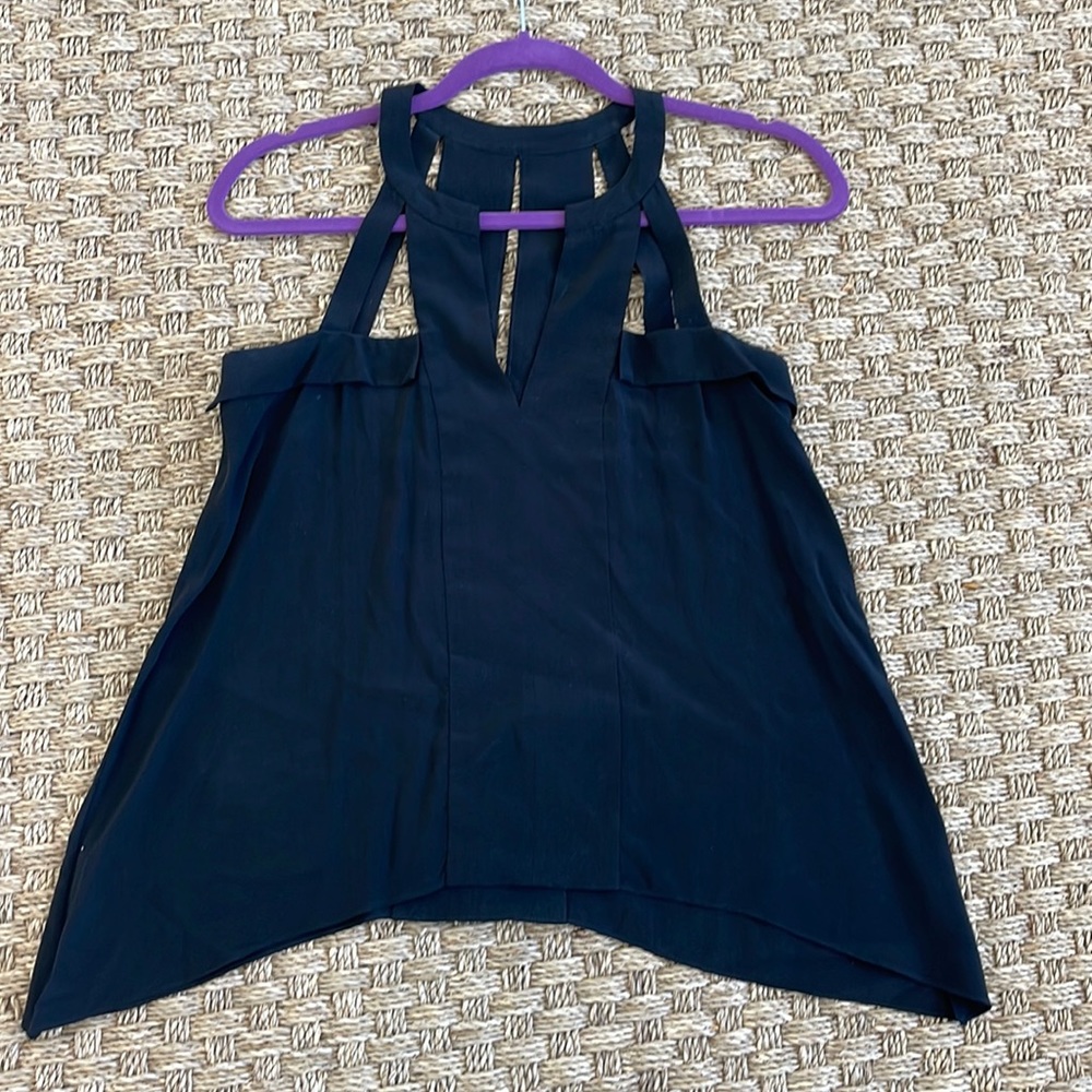 Black blousy top